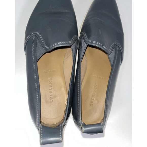 Everlane The Street Shoe Womens Size 10.5 Blue Leather Loafer Wedge Shoe Slip-On - Picture 6 of 9